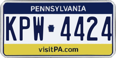PA license plate KPW4424