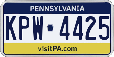 PA license plate KPW4425