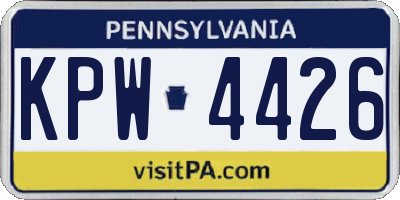 PA license plate KPW4426