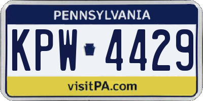 PA license plate KPW4429