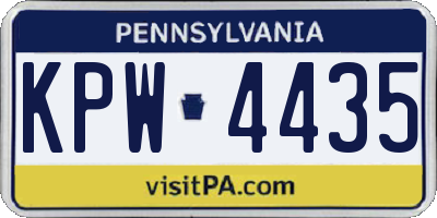 PA license plate KPW4435