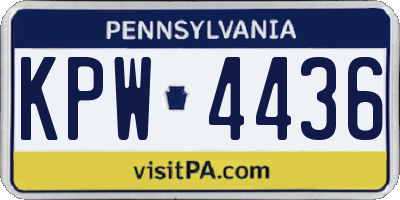 PA license plate KPW4436