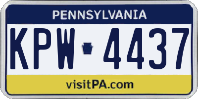 PA license plate KPW4437