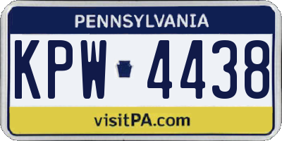 PA license plate KPW4438