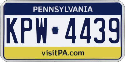 PA license plate KPW4439