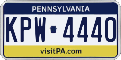 PA license plate KPW4440