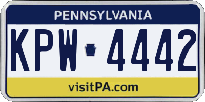 PA license plate KPW4442