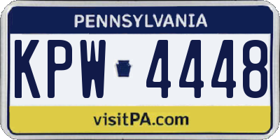 PA license plate KPW4448