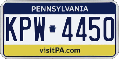 PA license plate KPW4450