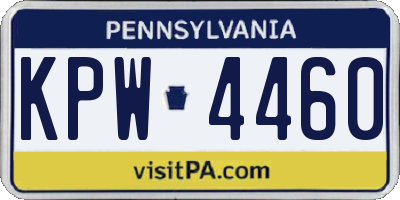 PA license plate KPW4460