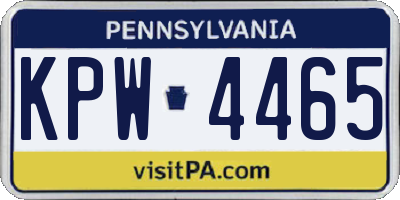 PA license plate KPW4465