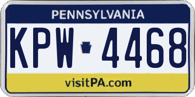 PA license plate KPW4468