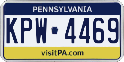 PA license plate KPW4469