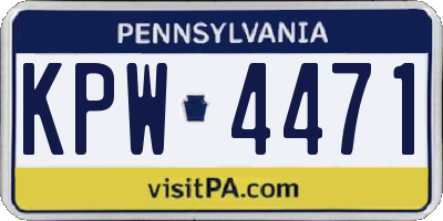 PA license plate KPW4471