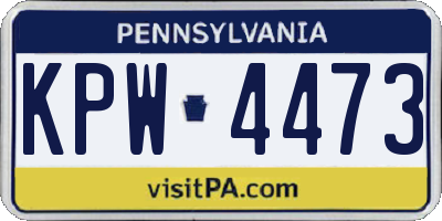 PA license plate KPW4473
