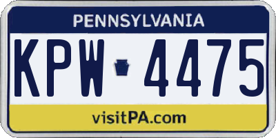 PA license plate KPW4475