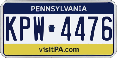 PA license plate KPW4476