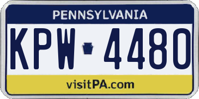 PA license plate KPW4480