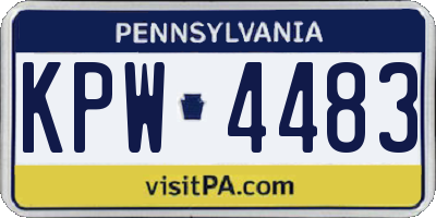 PA license plate KPW4483