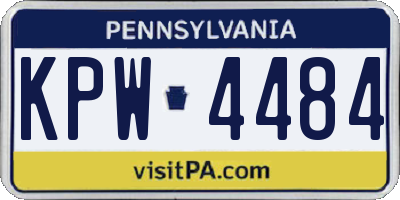 PA license plate KPW4484