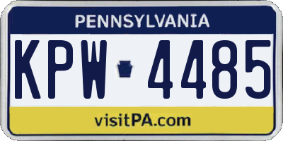 PA license plate KPW4485