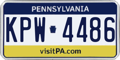 PA license plate KPW4486