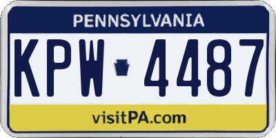 PA license plate KPW4487