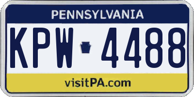 PA license plate KPW4488