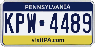 PA license plate KPW4489