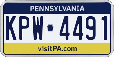 PA license plate KPW4491