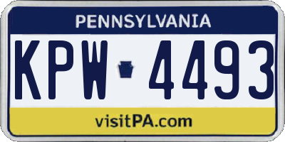PA license plate KPW4493