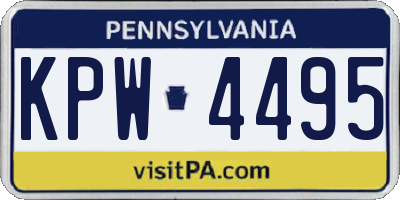 PA license plate KPW4495