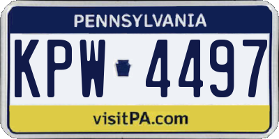 PA license plate KPW4497