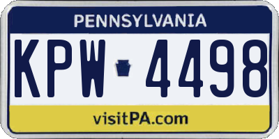 PA license plate KPW4498