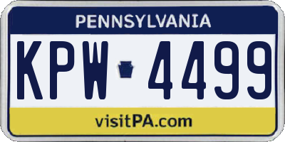 PA license plate KPW4499
