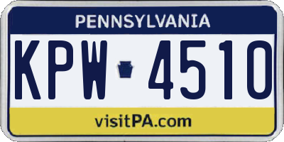 PA license plate KPW4510