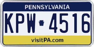 PA license plate KPW4516