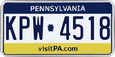 PA license plate KPW4518
