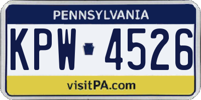 PA license plate KPW4526