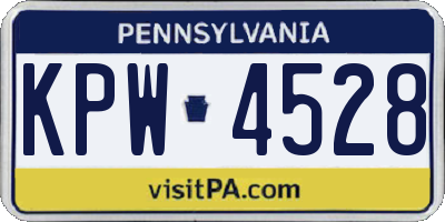 PA license plate KPW4528