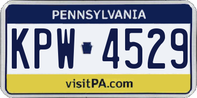 PA license plate KPW4529