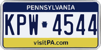 PA license plate KPW4544