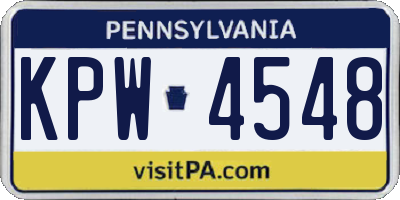 PA license plate KPW4548