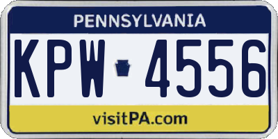 PA license plate KPW4556