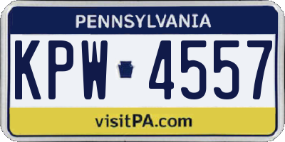 PA license plate KPW4557