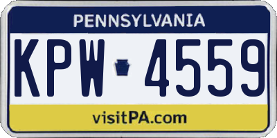 PA license plate KPW4559