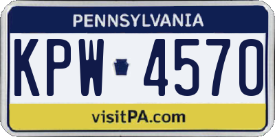 PA license plate KPW4570
