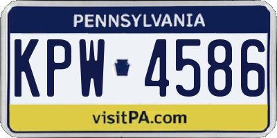 PA license plate KPW4586