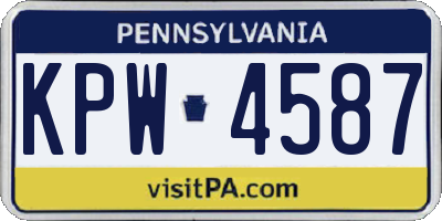 PA license plate KPW4587