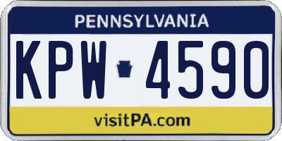 PA license plate KPW4590